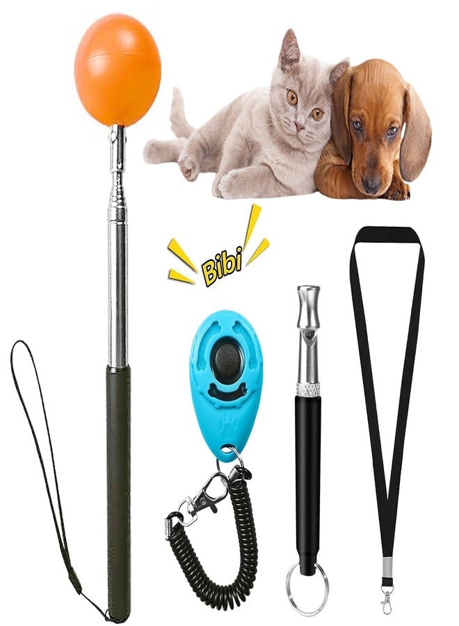 LASVIAL Training Kit - 1 Target Stick, 1 Training Clicker, 1 Whistle - Dog Training Equipment Tools, Cat Toilet Trainer Kit, Agility Training Lure Course For Dogs, Kitten Puppy Behavior Aids Trick (B Type) - Image 1